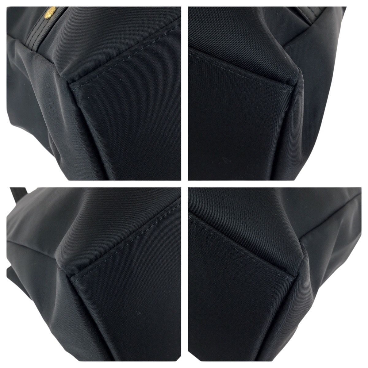 Versace Vintage Sunburst Black Gold Nylon Leather Shoulder Bag — view 3