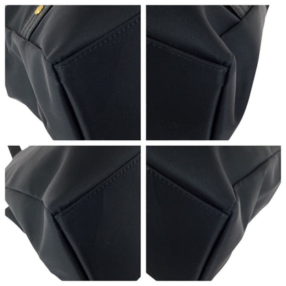 Versace Vintage Sunburst Black Gold Nylon Leather Shoulder Bag — view 3