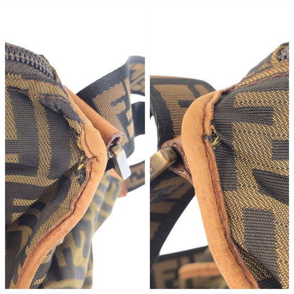 Fendi Zucca Brown Dark Nylon Leather Shoulder Bag — view 6