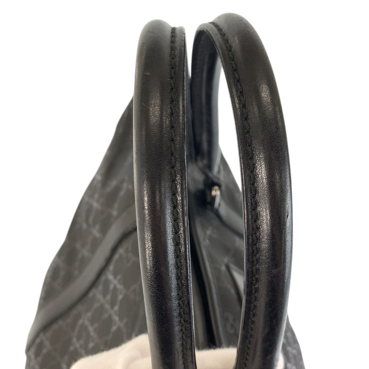 Gucci GG Supreme Black Leather Tote Boston Bag — view 8