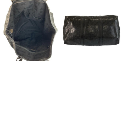 Gucci GG Supreme Black Leather Tote Boston Bag — view 9