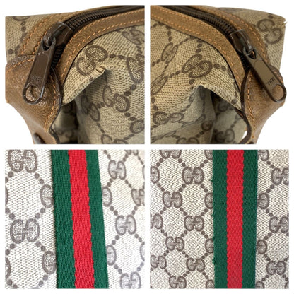 Gucci Sherry Line Beige Brown GG Supreme Canvas Boston Bag — view 6