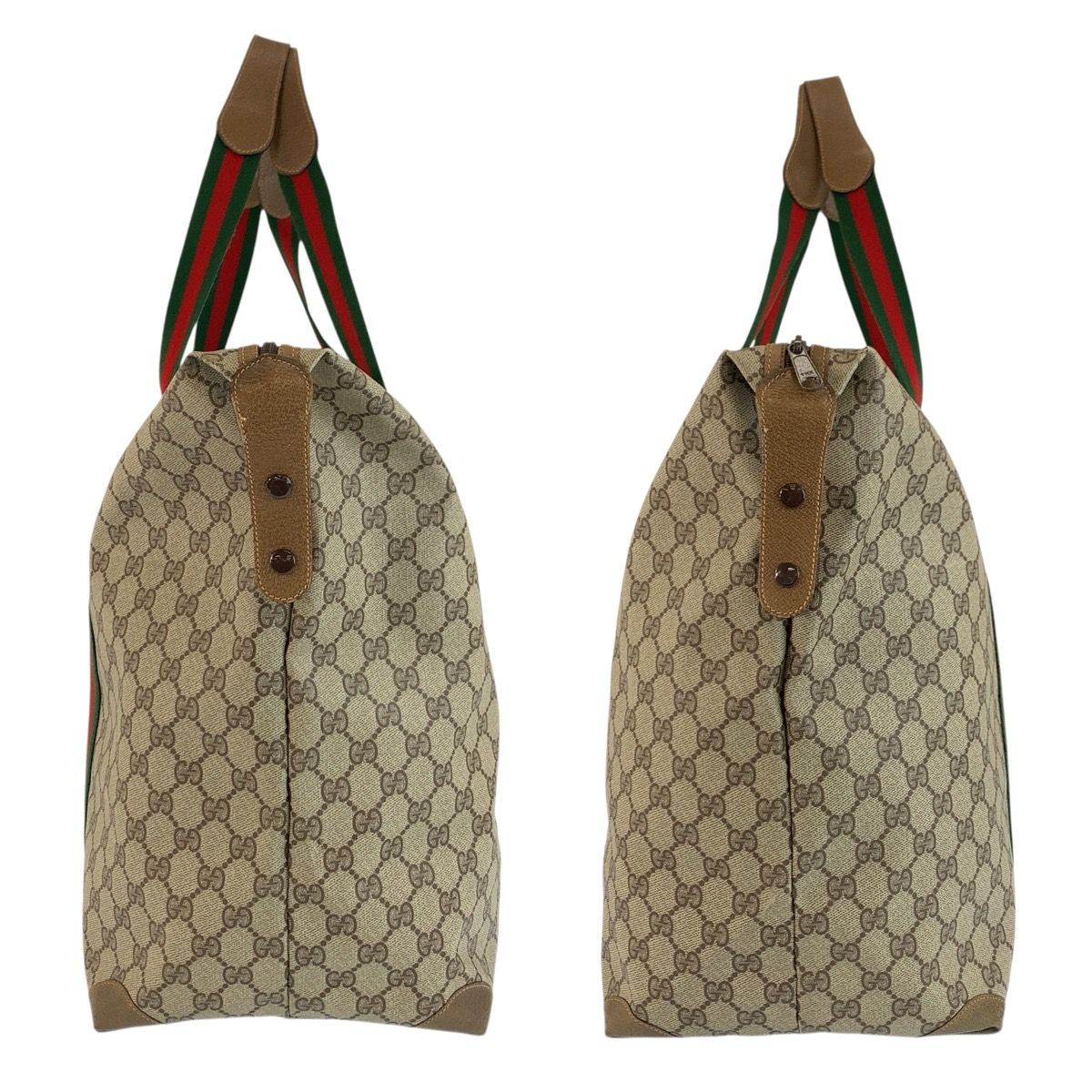 Gucci Sherry Line Beige Brown GG Supreme Canvas Boston Bag — view 8