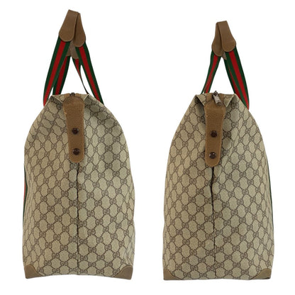 Gucci Sherry Line Beige Brown GG Supreme Canvas Boston Bag — view 8