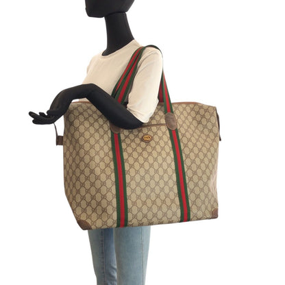 Gucci Vintage Sherry Line Beige Brown Gold GG Supreme Canvas Leather 012 39 — view 7