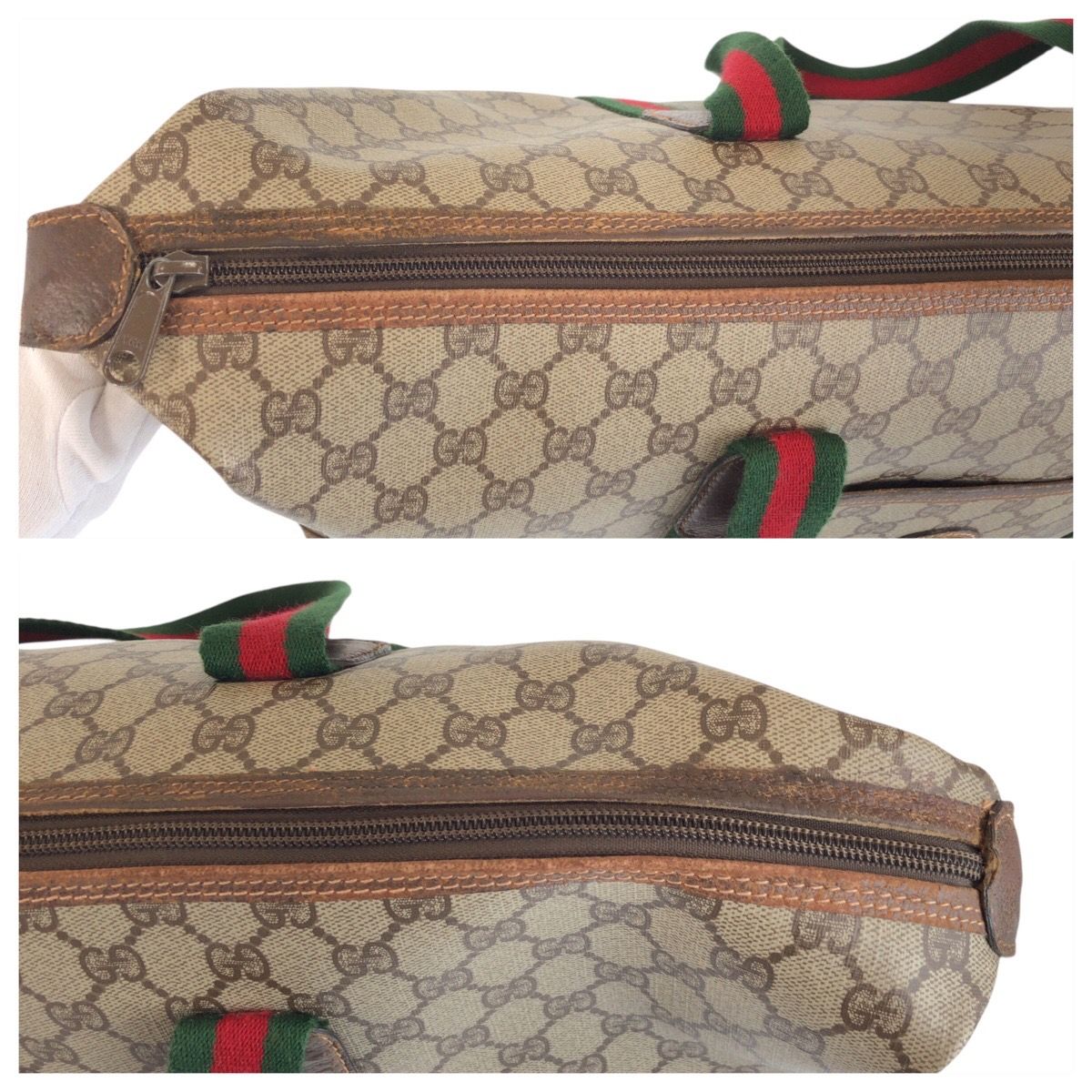 Gucci Vintage Sherry Line Beige Brown Gold GG Supreme Canvas Leather 012 39 — view 6