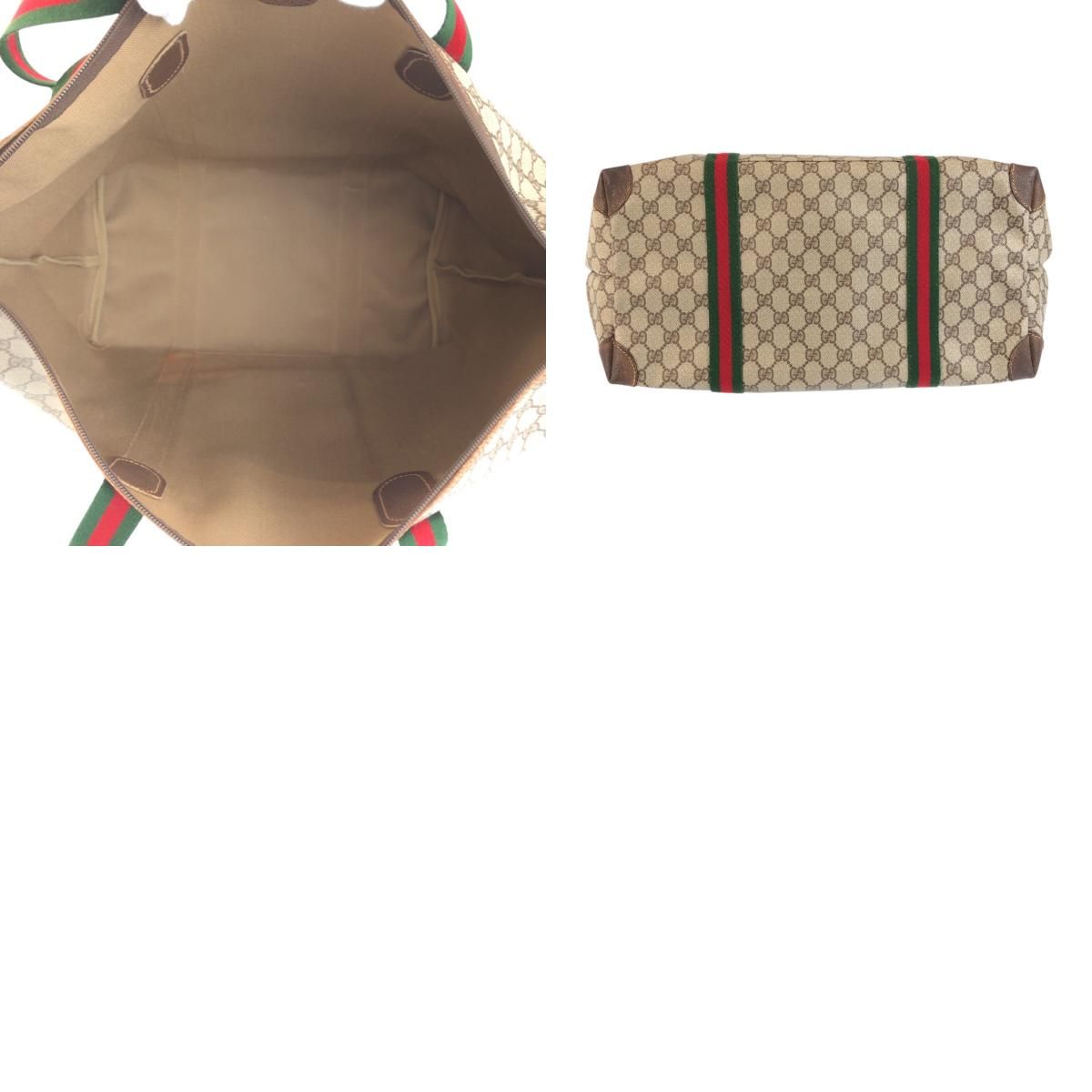 Gucci Vintage Sherry Line Beige Brown Gold GG Supreme Canvas Leather 012 39 — view 9
