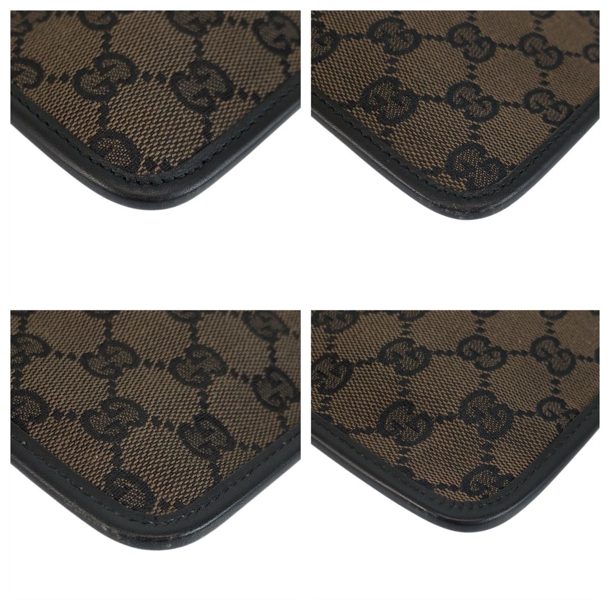 Gucci Brown Gold GG Canvas Leather Shoulder Bag — view 3