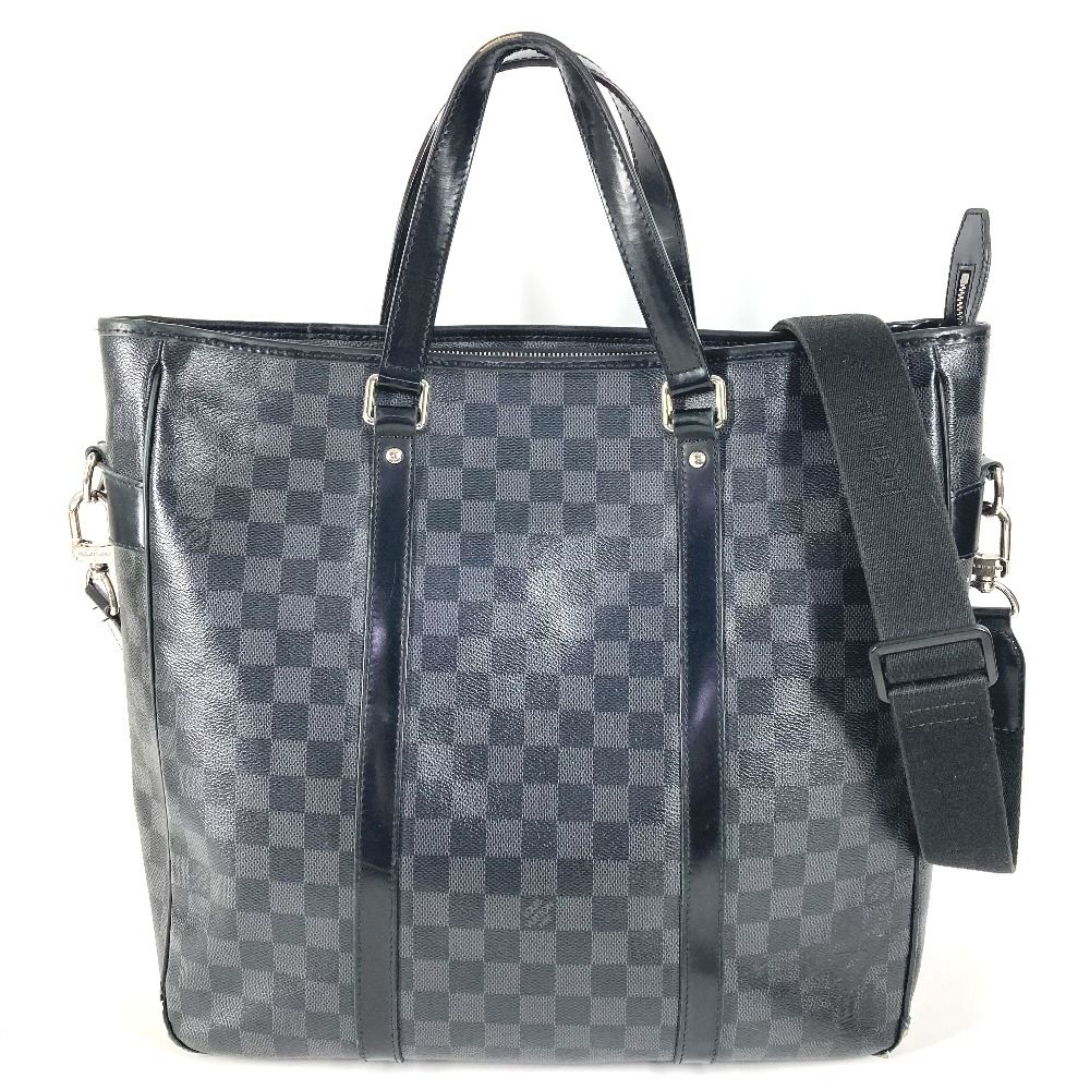 Louis Vuitton Shoulder Bag Tadao Damier Graphite Canvas Black