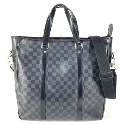 Louis Vuitton Shoulder Bag Tadao Damier Graphite Canvas Black