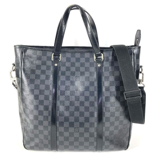 Louis Vuitton Shoulder Bag Tadao Damier Graphite Canvas Black