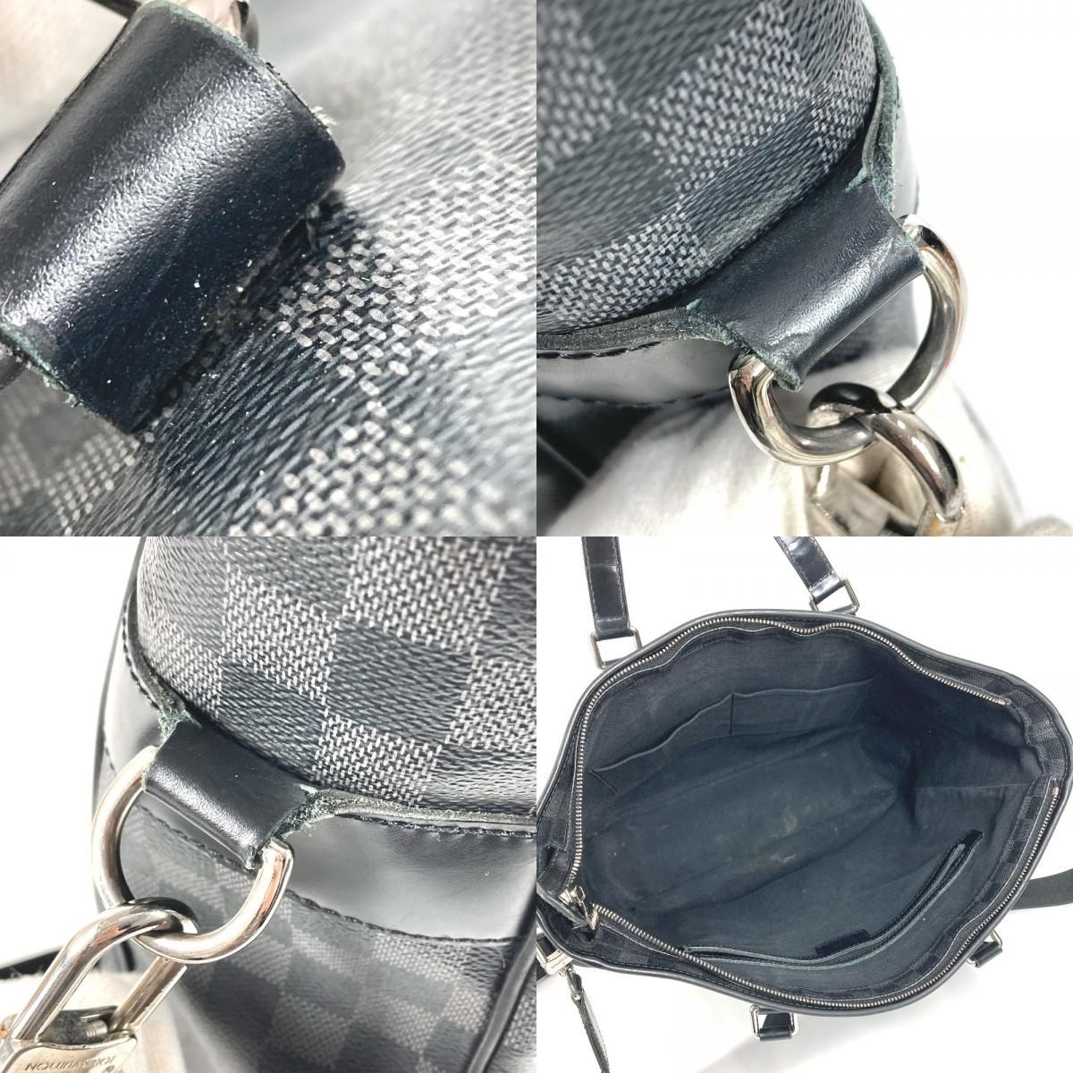 Louis Vuitton Shoulder Bag Tadao Damier Graphite Canvas Black — view 8