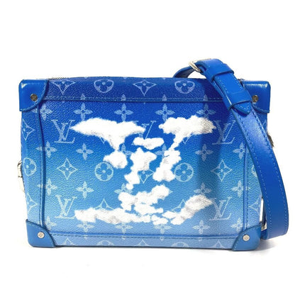 Louis Vuitton Shoulder Bag Soft Trunk Leather Canvas Blue