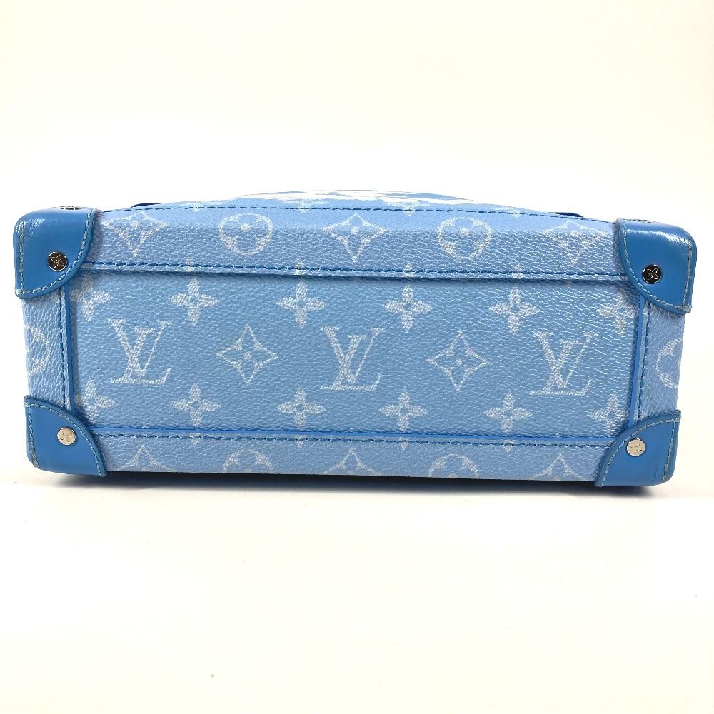 Louis Vuitton Shoulder Bag Soft Trunk Leather Canvas Blue — view 5
