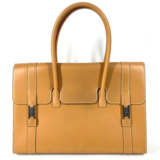 Hermes Handbag Drag 37 Box Calf Natural Beige
