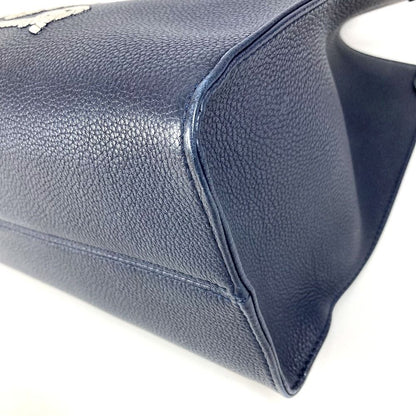 Louis Vuitton Shoulder Bag On The Go MM Leather Navy — view 6