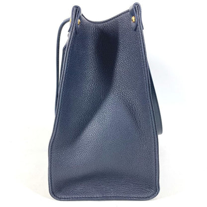 Louis Vuitton Shoulder Bag On The Go MM Leather Navy — view 4