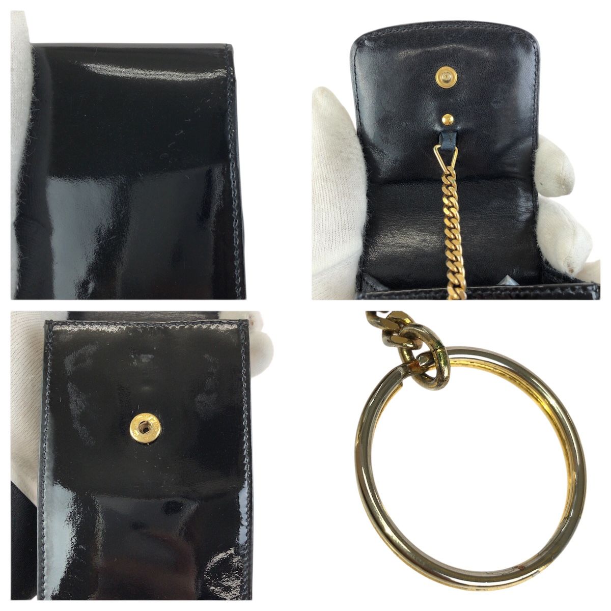 Chanel CC Logo Black Gold Enamel Case Cigarette — view 7