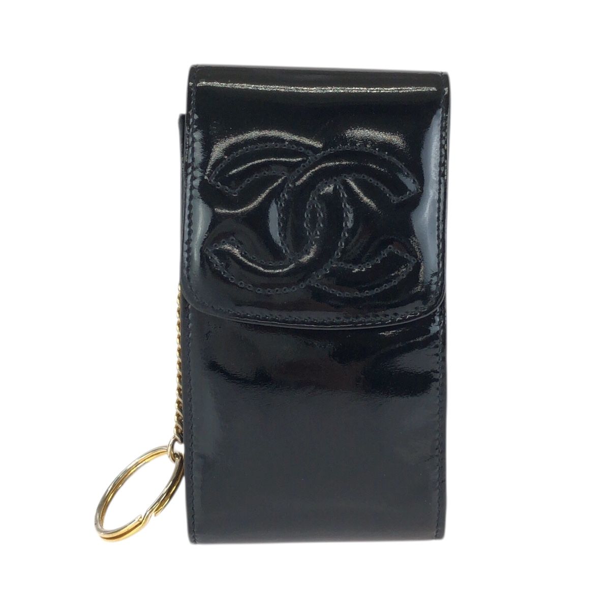 Chanel CC Logo Black Gold Enamel Case Cigarette