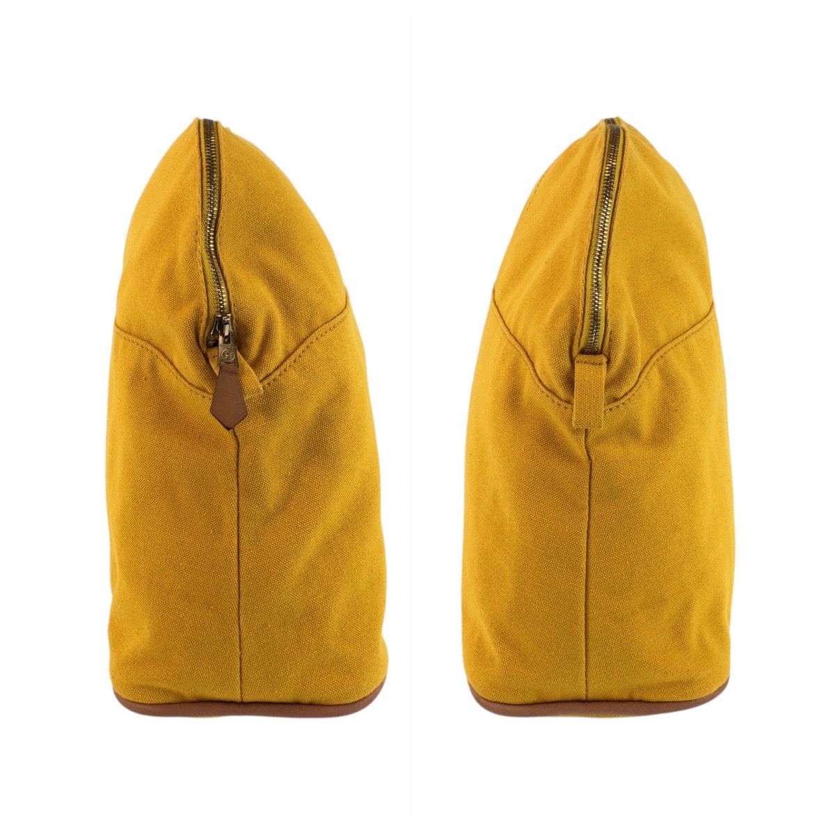 Hermes Bolide Yellow Master Gold Canvas Pouch Makeup — view 6