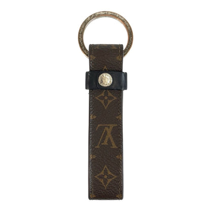 Louis Vuitton Monogram Key Holder LV Dragonne Brown Black Key Ring — view 2