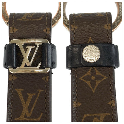 Louis Vuitton Monogram Key Holder LV Dragonne Brown Black Key Ring — view 4