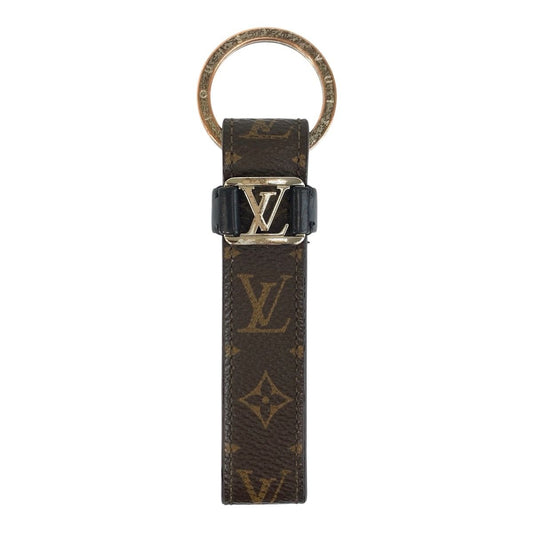 Louis Vuitton Monogram Key Holder LV Dragonne Brown Black Key Ring