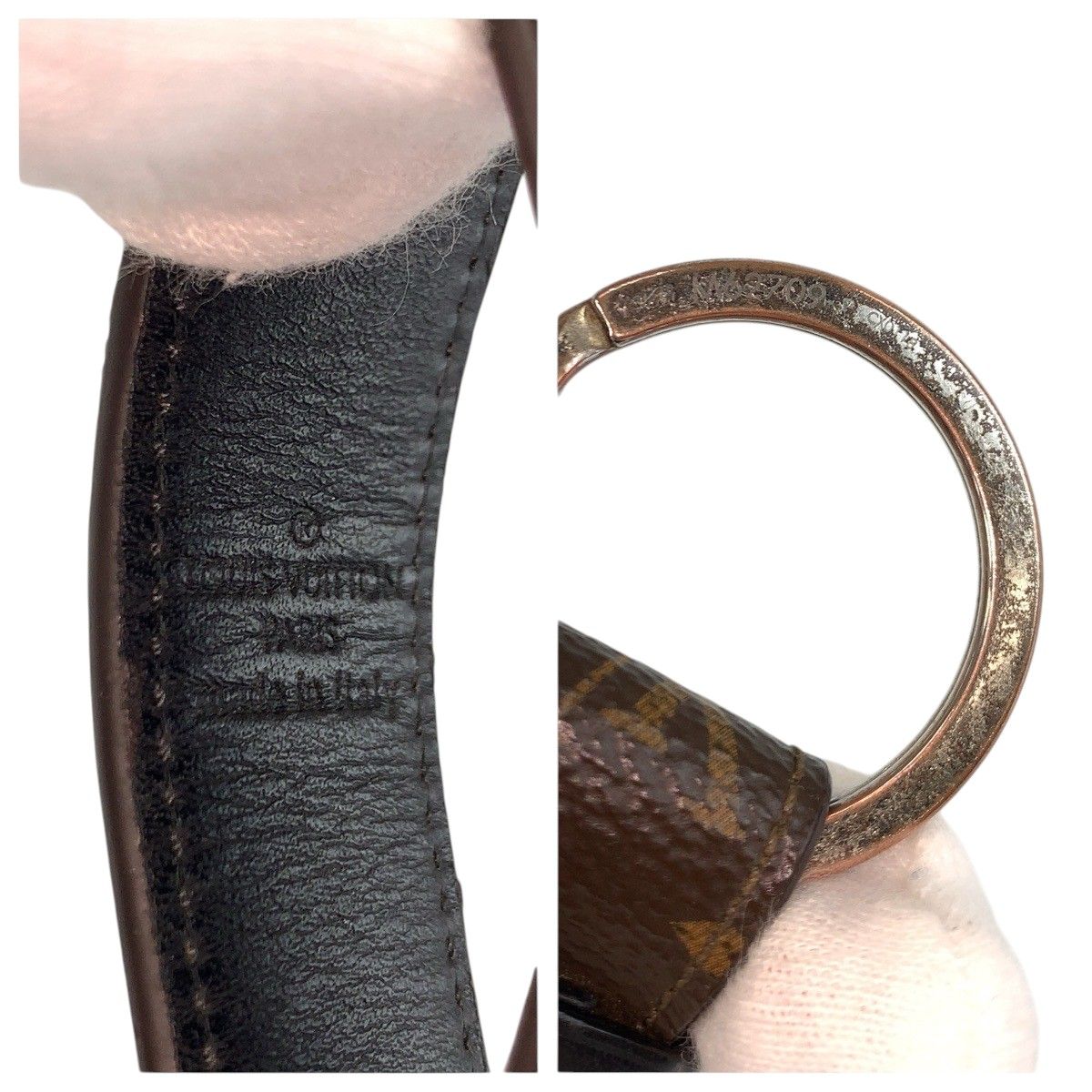 Louis Vuitton Monogram Key Holder LV Dragonne Brown Black Key Ring — view 3