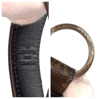 Louis Vuitton Monogram Key Holder LV Dragonne Brown Black Key Ring — view 3