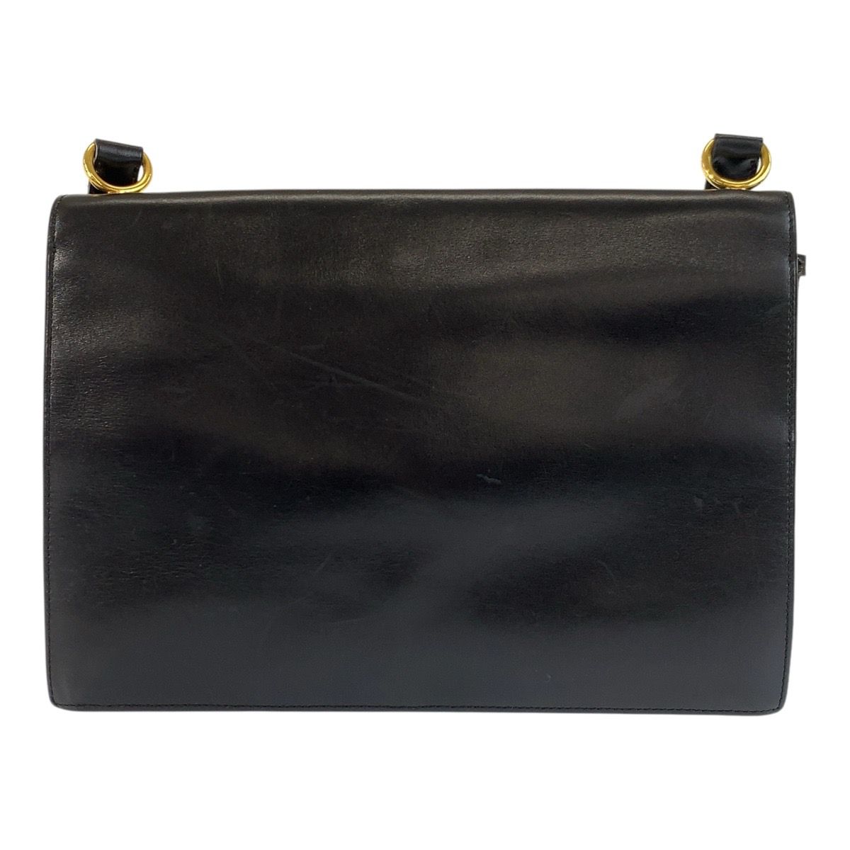 Dior Vintage Black Gold Leather Shoulder Bag — view 2