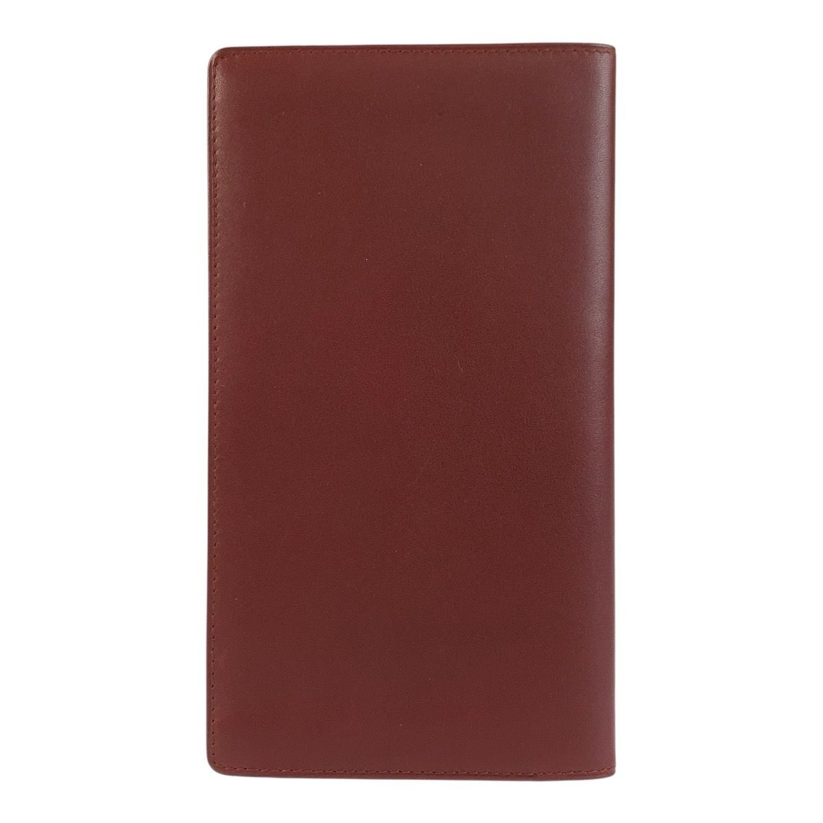 Cartier Vintage Must Line Bordeaux Gold Leather Wallet Billfold — view 2