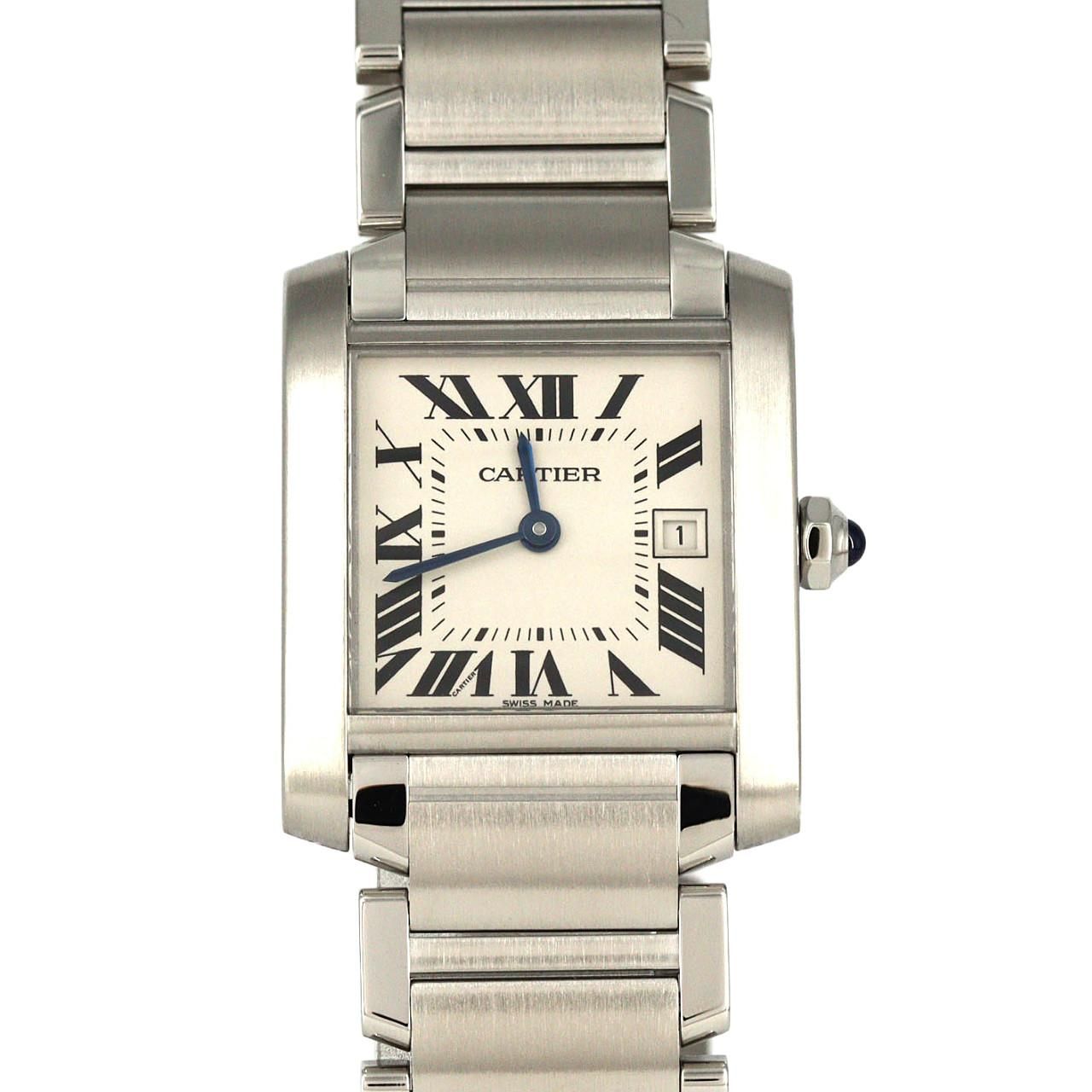 Cartier Tank Francaise MM Date SS Quartz Watch