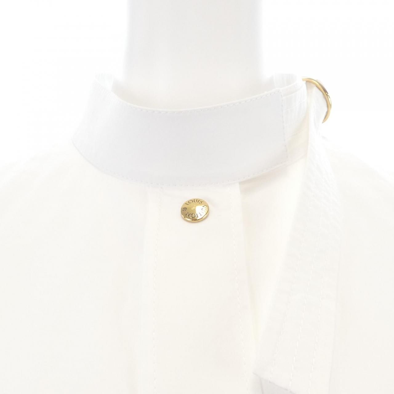 Louis Vuitton Pleated Shoulder Cotton Poplin Shirt — view 5