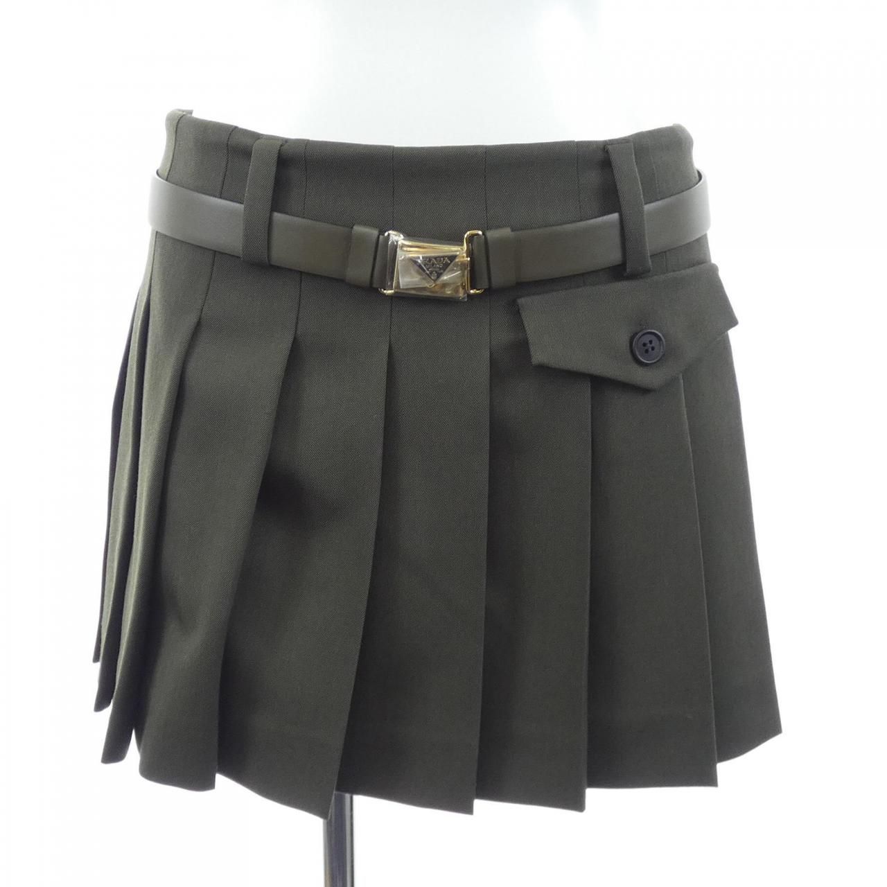 Prada Triangle Logo Skirt