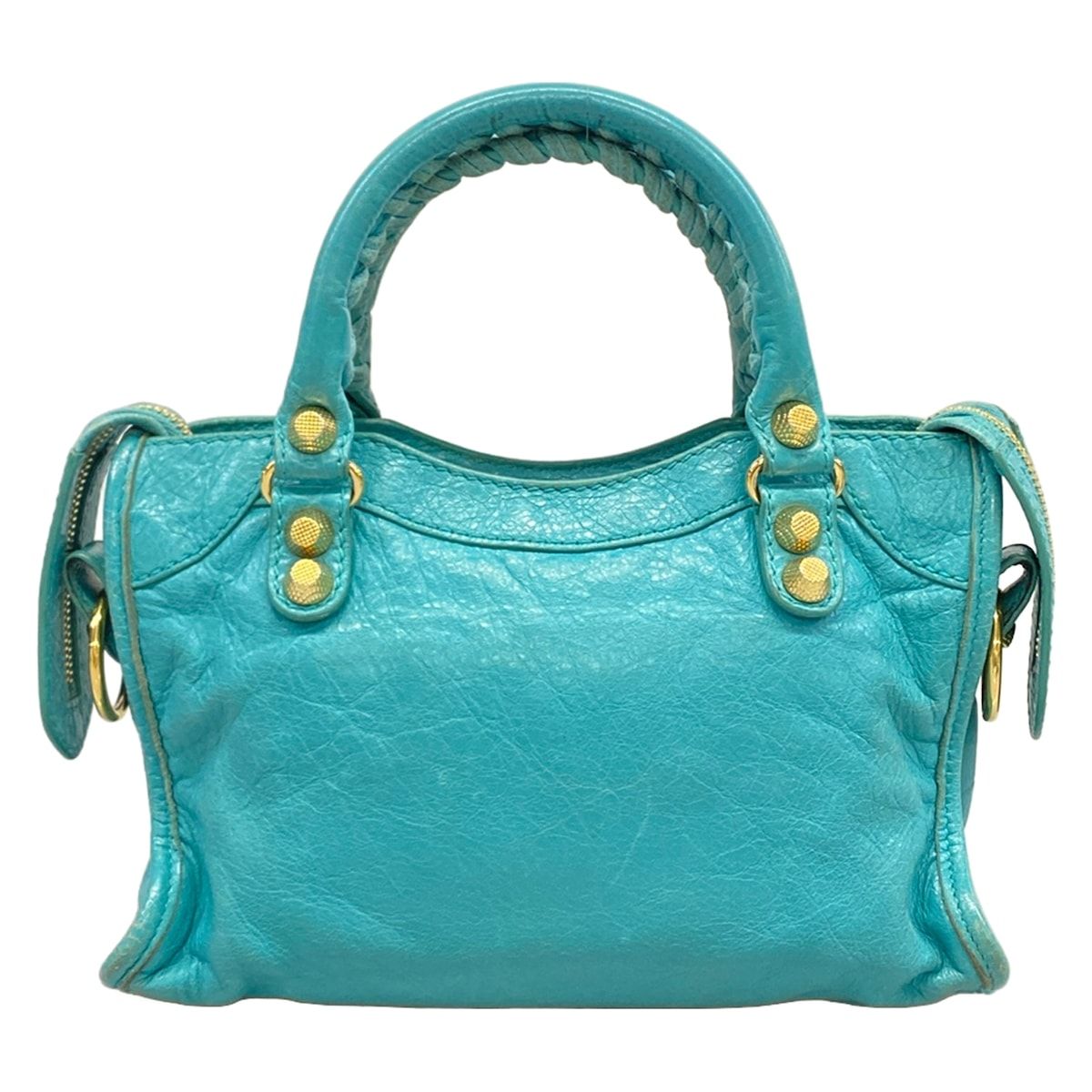 Balenciaga Handbag the Giant Mini City Blue Green Leather — view 3