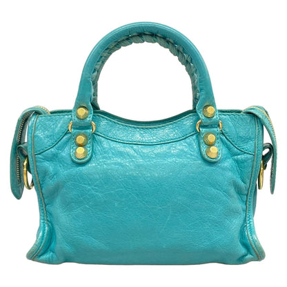 Balenciaga Handbag the Giant Mini City Blue Green Leather — view 3
