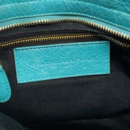 Balenciaga Handbag the Giant Mini City Blue Green Leather — view 9