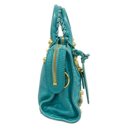 Balenciaga Handbag the Giant Mini City Blue Green Leather — view 2