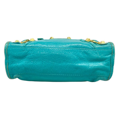 Balenciaga Handbag the Giant Mini City Blue Green Leather — view 5