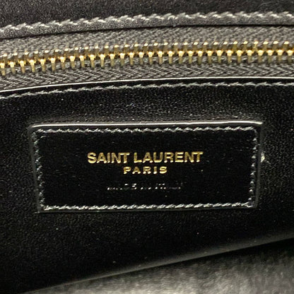 Saint Laurent Paris Handbag Fermoir Top Handle Bag Black Leather — view 9
