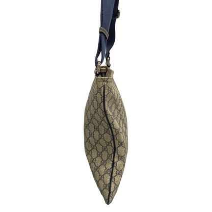 Gucci Shoulder Bag GG Plus Supreme Dark Navy Beige Leather — view 2