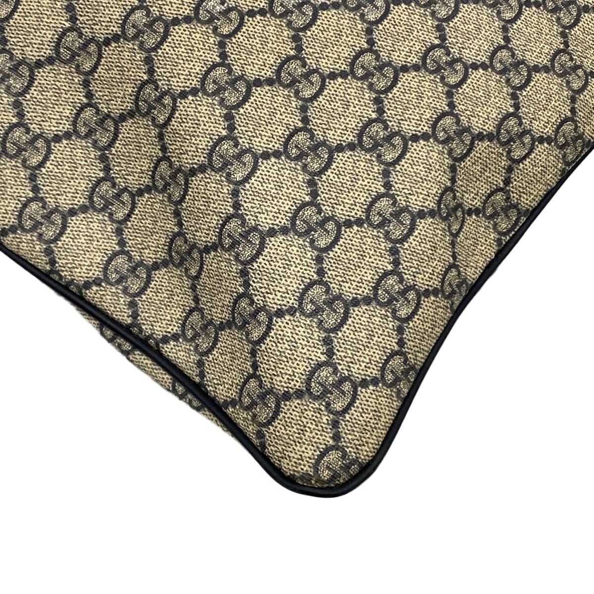 Gucci Shoulder Bag GG Plus Supreme Dark Navy Beige Leather — view 6