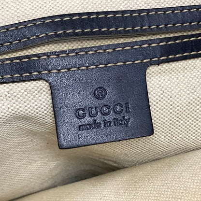 Gucci Shoulder Bag GG Plus Supreme Dark Navy Beige Leather — view 8
