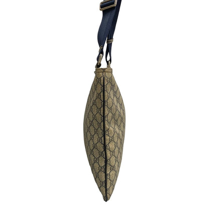 Gucci Shoulder Bag GG Plus Supreme Dark Navy Beige Leather — view 4