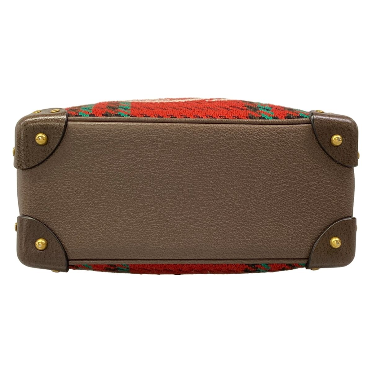 Gucci Shoulder Bag Interlocking Red Dark Brown Multi Wool Leather — view 5
