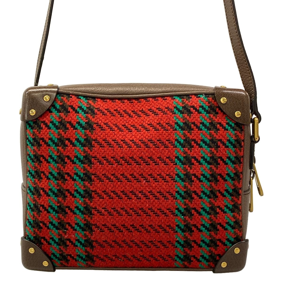 Gucci Shoulder Bag Interlocking Red Dark Brown Multi Wool Leather — view 3