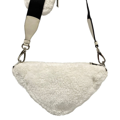 Prada Shoulder Bag Terry White Black Strap Removable — view 3