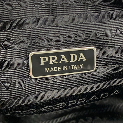 Prada Shoulder Bag Terry White Black Strap Removable — view 9