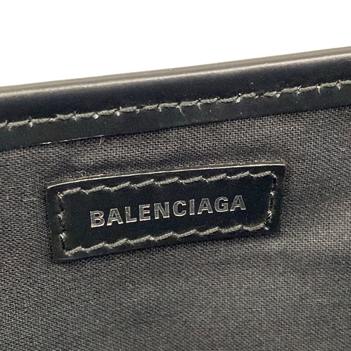 Balenciaga Tote Navy Cabas XS Black Ivory Leather — view 9