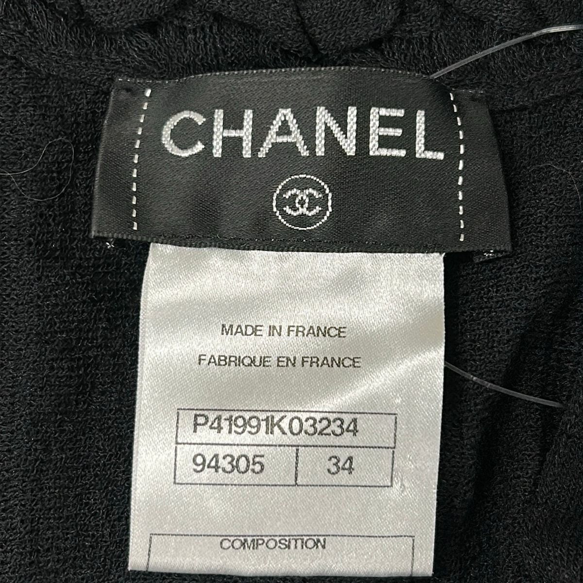 Chanel Dress 34 S Black Long Sleeve Knee Length Knit Wool — view 3